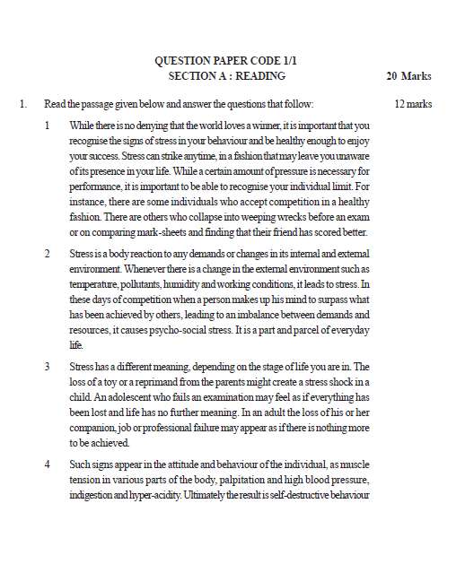CBSE Class XII English Sample Papers for 2 15 Examination